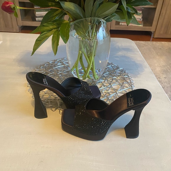 Jeffrey Campbell Hollywood Rhinestone Platform Sandals Size 7 - Picture 8 of 13